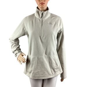 The North Face Glacier 1/4 Zip Fleece Pullover Light Gray Lightweight Size M